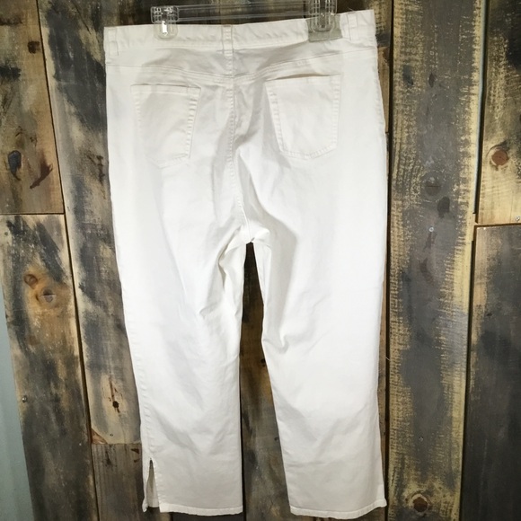 Lauren Jeans Co white cropped zipper leg opening women’s size 16 - Picture 2 of 9